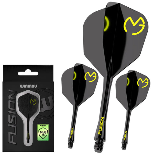 Winmau Fusion Flights & Shafts S-I-M #6vG Design Black & Green M