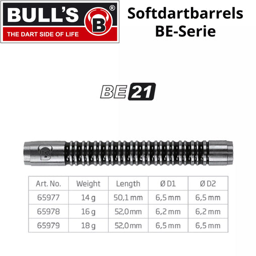 Bulls BE-21 80% Tungsten Softdartbarrels