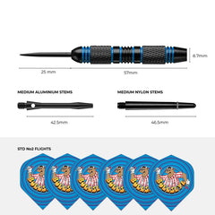 Bullseye Darts - 2 Sets Darts - Bully Design - Steeldarts 24g