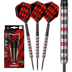 Mission Mission Paradox Steeldarts - Straight - M1 - Electro Black & Red 21g, 23g, 25g