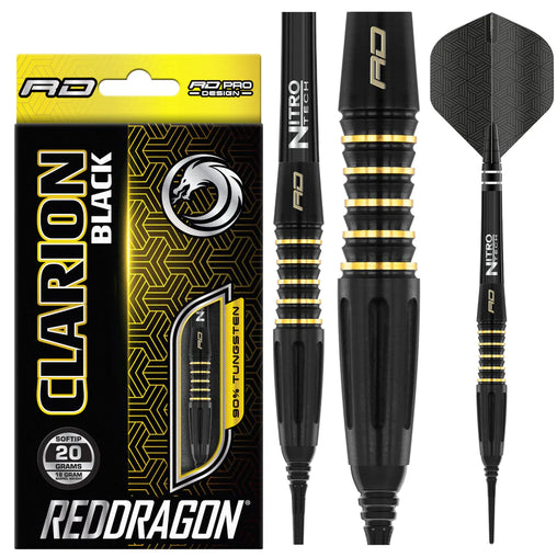Red Dragon Clarion Black Soft Darts - 20g