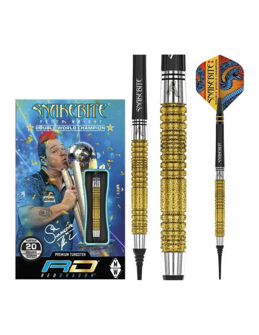 Red Dragon Peter Wright Snakebite Double World Champion SE Gold Plus Softdarts 20g
