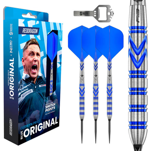 Red Dragon Gerwyn Price  Iceman Blue 90% Switch Point Steeldarts 22g, 24g, 26g
