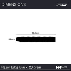 Red Dragon Razor Edge Black Steel Darts 20g, 22g, 24g, 26g, 28g 