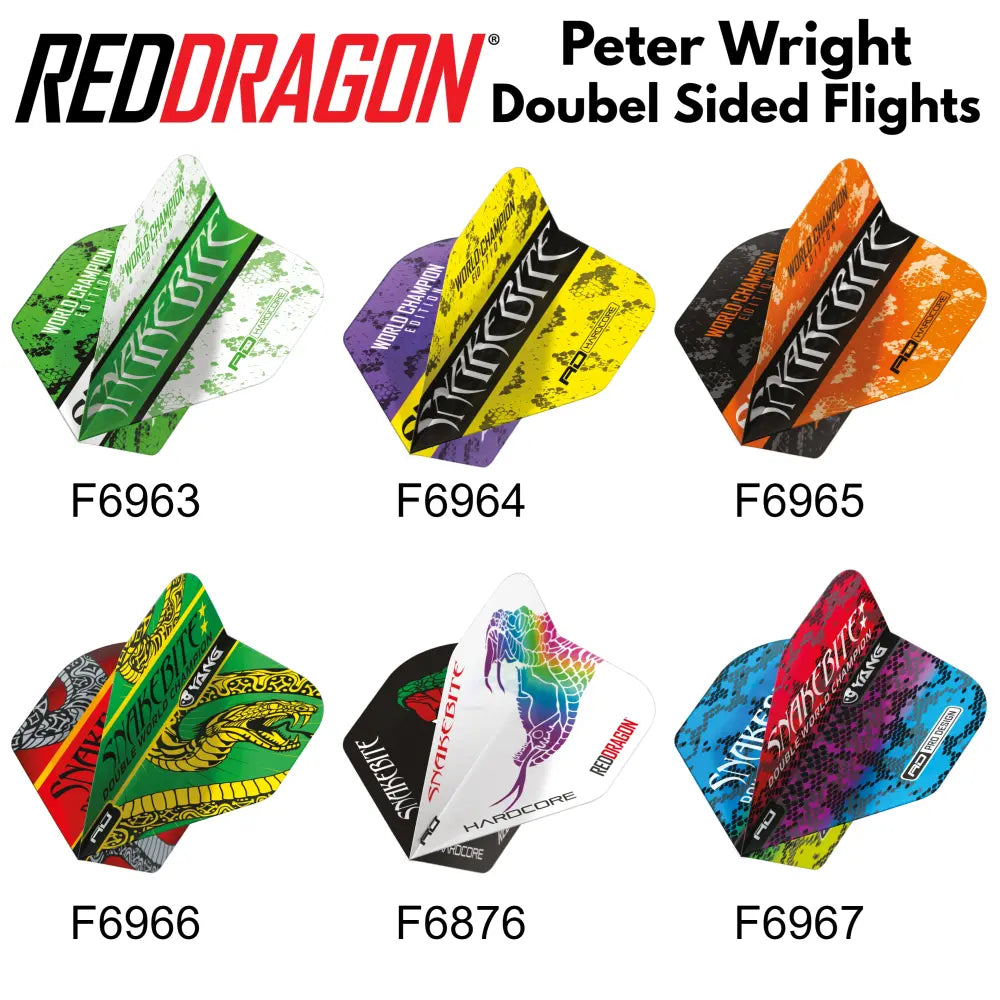 Red Dragon Peter Wright Snakebite Double Sided Ying Yang Flights