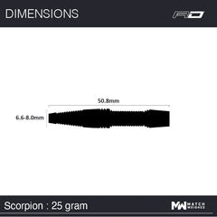 Red Dragon Scorpion Steeldarts 21g, 23g, 25g