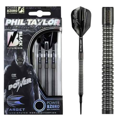 Target Phil Taylor Power 8zero Czarne tytanowe miękkie rzutki - 19g