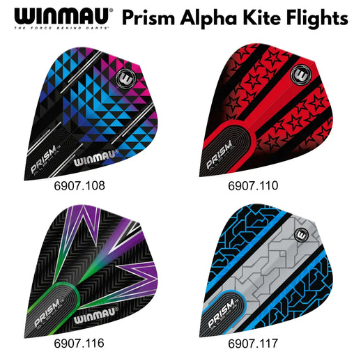 Winmau Prism Alpha Dart Flights - Kite - verschiedene Designs 1
