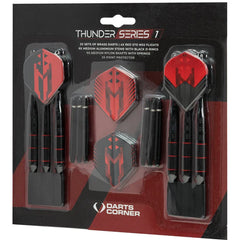 Thunder Series 1 - Steeldarts Brass - 2 Sets Darts - M1 - Black & Red - 22g