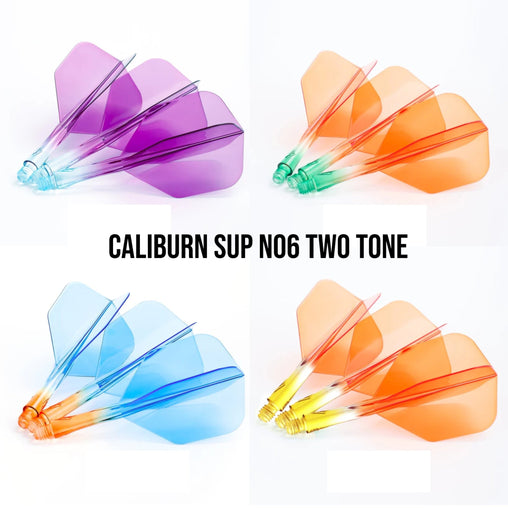 Caliburn SUP Flights - Moulded Flight & Shaft - Standard No6 - Two Tone - Blue - Purple - Short 21.5 mm - FutureDart