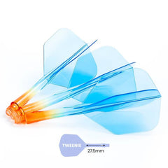 Caliburn SUP Flights - Moulded Flight & Shaft - Standard No6 - Two Tone - Orange - Blue - Tweenie 27.5 mm - FutureDart