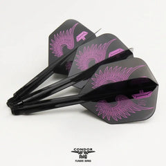 Condor AXE Flap Wings Small Shape Flight Stems Shafts - Black - S= 21.5mm - FutureDart