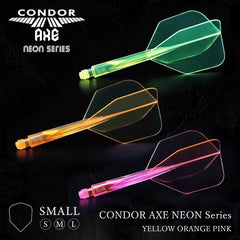 Condor AXE Neon Small Shape Flight Stems Shafts - Neon Gelb - S= 21.5mm - FutureDart