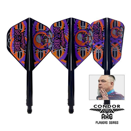 Condor AXE Stowe Buntz NEON NIGHTMARE 3 Standard, Small, WingSlim Shape Flight Stems Shafts - Standard - S= 21.5mm - FutureDart