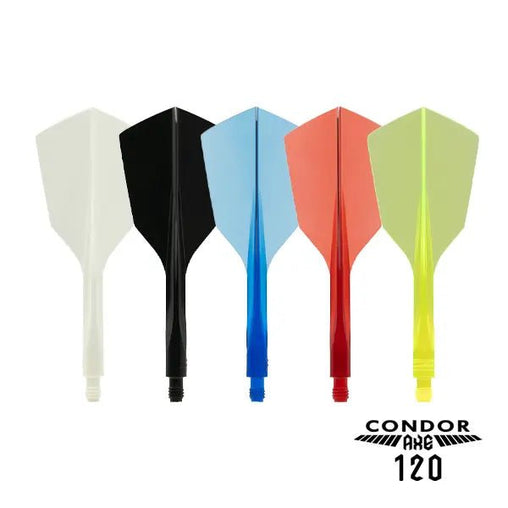 CONDOR AXE 120 NARROW Shape Flight Stems Shafts - White - S= 18mm - FutureDart