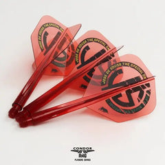 Condor AXE Special One 3 Small Shape Flight Stems Shafts - Clear Red - S= 21.5mm - FutureDart