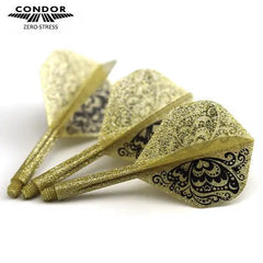 Condor Zero Stress Swallowtail Standard Flight Stems Shafts - Glitter Gold - S= 21.5mm - FutureDart
