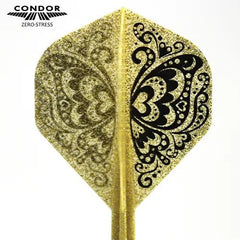 Condor Zero Stress Swallowtail Standard Flight Stems Shafts - Glitter Gold - S= 21.5mm - FutureDart