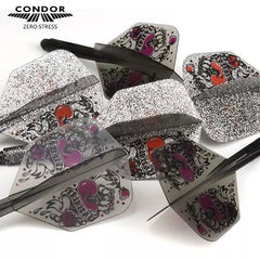 Condor Zero Stress Heart Small Flight Stems Shafts - Clear Black - S= 21.5mm - FutureDart