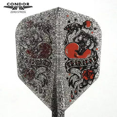 Condor Zero Stress Heart Small Flight Stems Shafts - Glitter Silver - S= 21.5mm - FutureDart
