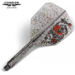 Condor Zero Stress Heart Small Flight Stems Shafts - Glitter Silver - S= 21.5mm - FutureDart