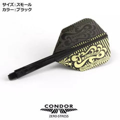Condor Zero Stress Psychedelic Small Flight Stems Shafts - Clear Black - S= 21.5mm - FutureDart