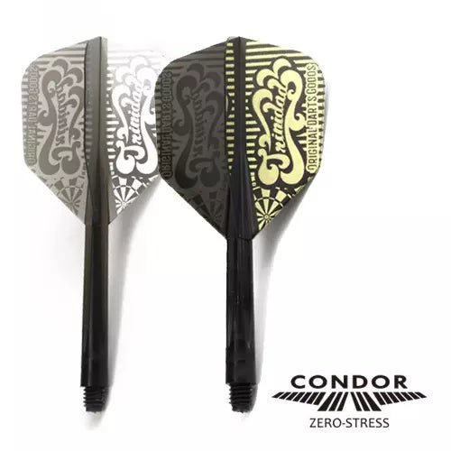 Condor Zero Stress Psychedelic Small Flight Stems Shafts - Clear Black - S= 21.5mm - FutureDart