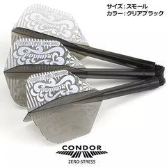 Condor Zero Stress Psychedelic Small Flight Stems Shafts - Clear Black - S= 21.5mm - FutureDart
