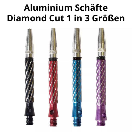Dart Aluschafts Super Spin Diamond Cut 1 - Schwarz - EX - Short 33 mm - FutureDart