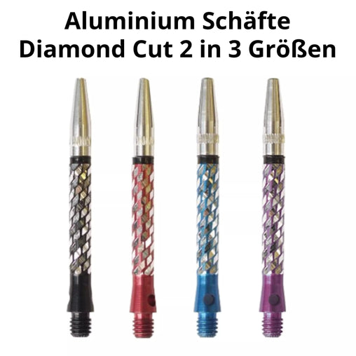 Dart Aluschafts Super Spin Diamond Cut 2 - Schwarz - EX - Short 33 mm - FutureDart
