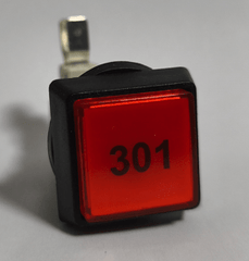 Drucktaster mit Mikroschalter und Led Birne - mit Beschriftung z.B. für Löwen Dartgeräte - 301 - FutureDart