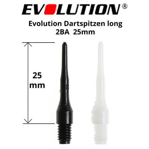 Evolution EVO Dartspitzen Long 2BA Soft Tip Points - 100 und 500 Stück - Schwarz - 100 Stück - FutureDart