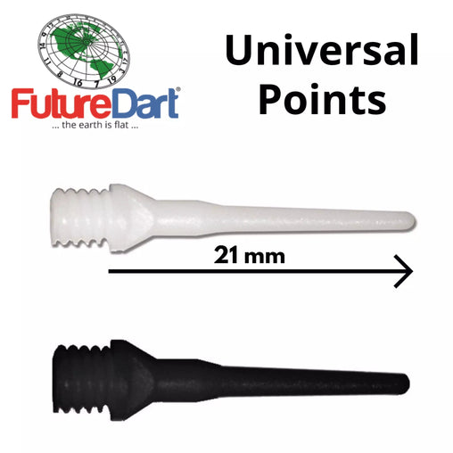FutureDart Universal Points Dartspitzen 2BA Soft Tip Points - 100/1000 Stück - Schwarz - 100 Stück - FutureDart