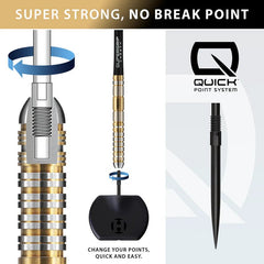 Harrows Dave Chisnall Chizzy 90% Series 2 Quick Point Steeldarts 21g, 22g, 23g, 24g, 25g, 26g - 21g - FutureDart