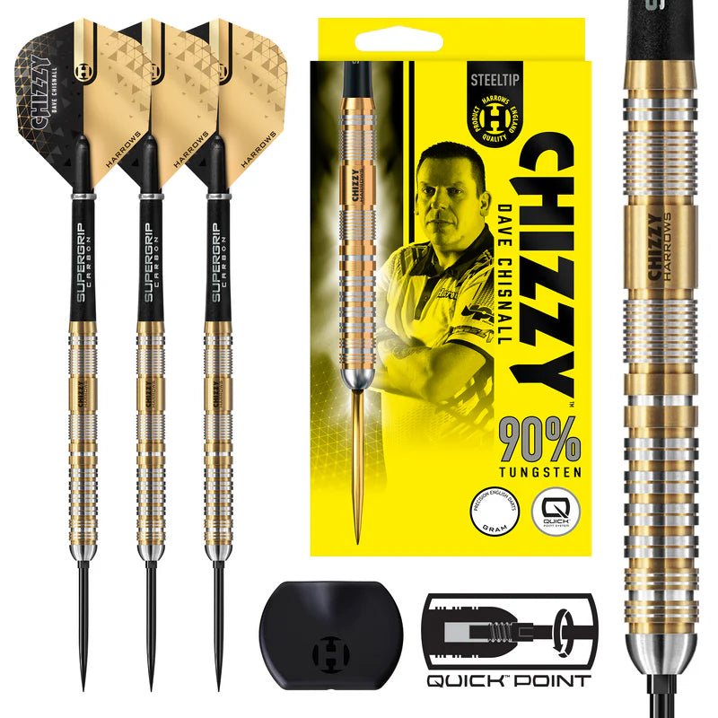 Harrows Dave Chisnall Chizzy 90% Series 2 Quick Point Steeldarts 21g, 22g, 23g, 24g, 25g, 26g - 21g - FutureDart
