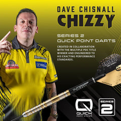 Harrows Dave Chisnall Chizzy 90% Series 2 Quick Point Steeldarts 21g, 22g, 23g, 24g, 25g, 26g - 21g - FutureDart