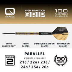 Harrows Dave Chisnall Chizzy 90% Series 2 Quick Point Steeldarts 21g, 22g, 23g, 24g, 25g, 26g - 21g - FutureDart