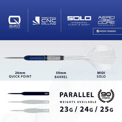 Harrows GEO Parallel Quick Point Steeldarts 23g, 24g, 25g - 23g - FutureDart