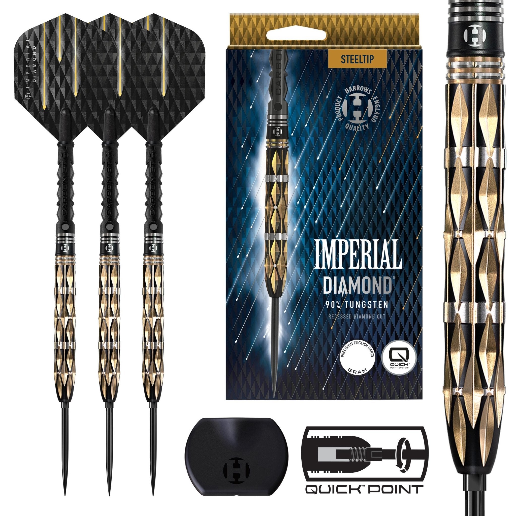 Harrows Imperial Diamond Quick Point Steeldarts 90% Wolfram - 21 g - FutureDart