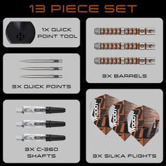 Harrows Luke Woodhouse Series 3 Quick Point Steeldarts 21g, 23g, 25g - 21g - FutureDart
