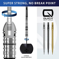 Harrows Micro Ridge Quick Points Black, Gold, Silver - Schwarz - 26 mm - FutureDart