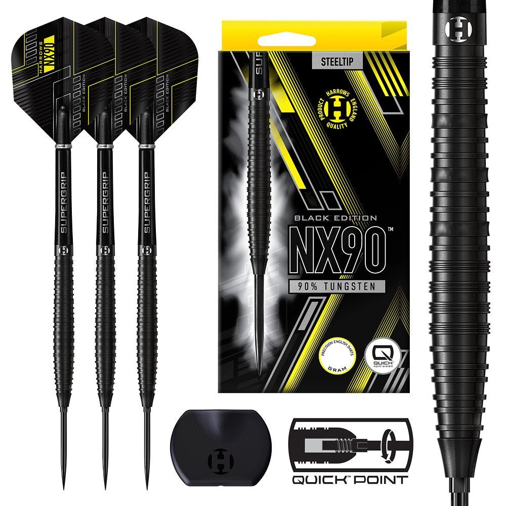 Harrows NX90 Black Edition Quick Points Steeldarts 21g, 22g, 23g, 24g, 25g, 26g - 21g - FutureDart