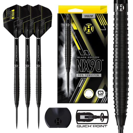 Harrows NX90 Black Edition Quick Points Steeldarts 21g, 22g, 23g, 24g, 25g, 26g - 21g - FutureDart
