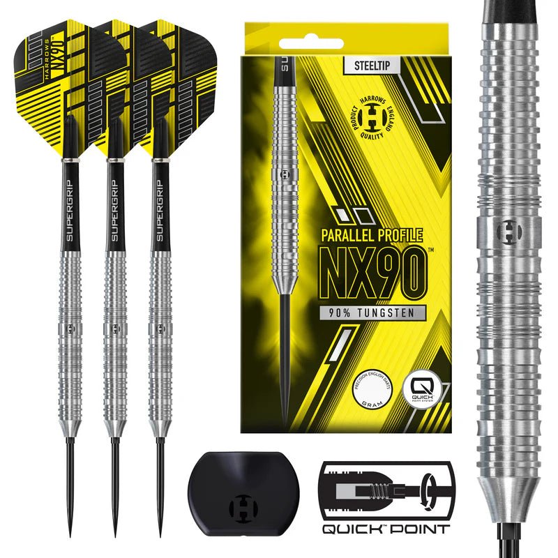 Harrows NX90 Parallel 90% Quick Point Steeldarts 22g, 23g, 24g, 26g - 22g - FutureDart