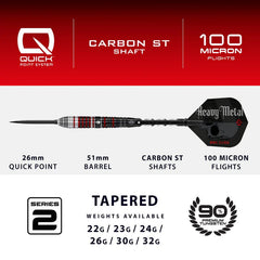 Harrows Ryan Searle Series 2 Quick Point Steeldarts 22g, 23g, 24g, 26g, 30g, 32g - 22g - FutureDart