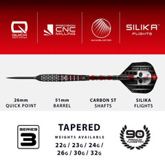 Harrows Ryan Searle Series 3 Quick Point Steeldarts 22g, 23g, 24g, 26g, 30g, 32g - 22g - FutureDart