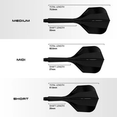 Harrows Solo: Integrated Flight and Shaft No6 - Short 20mm - Black - FutureDart