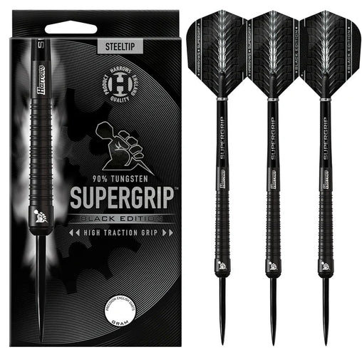 Harrows Supergrip Black Edition Steeldarts 21g, 22g, 23g, 24g, 25g, 26g, 28g, 30g - 21g - FutureDart