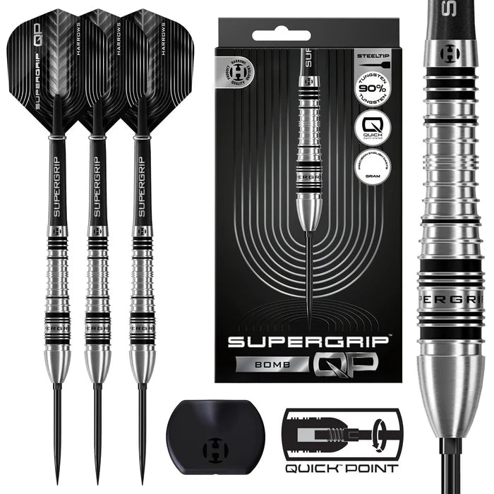 Harrows Supergrip Bomb 90% Quick Point Steeldarts 23g, 25g - 23g - FutureDart