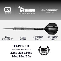 Harrows Supergrip QP Tapered Quick Point Steeldarts 22g, 23g, 24g, 26g, 28g, 30g - 22g - FutureDart